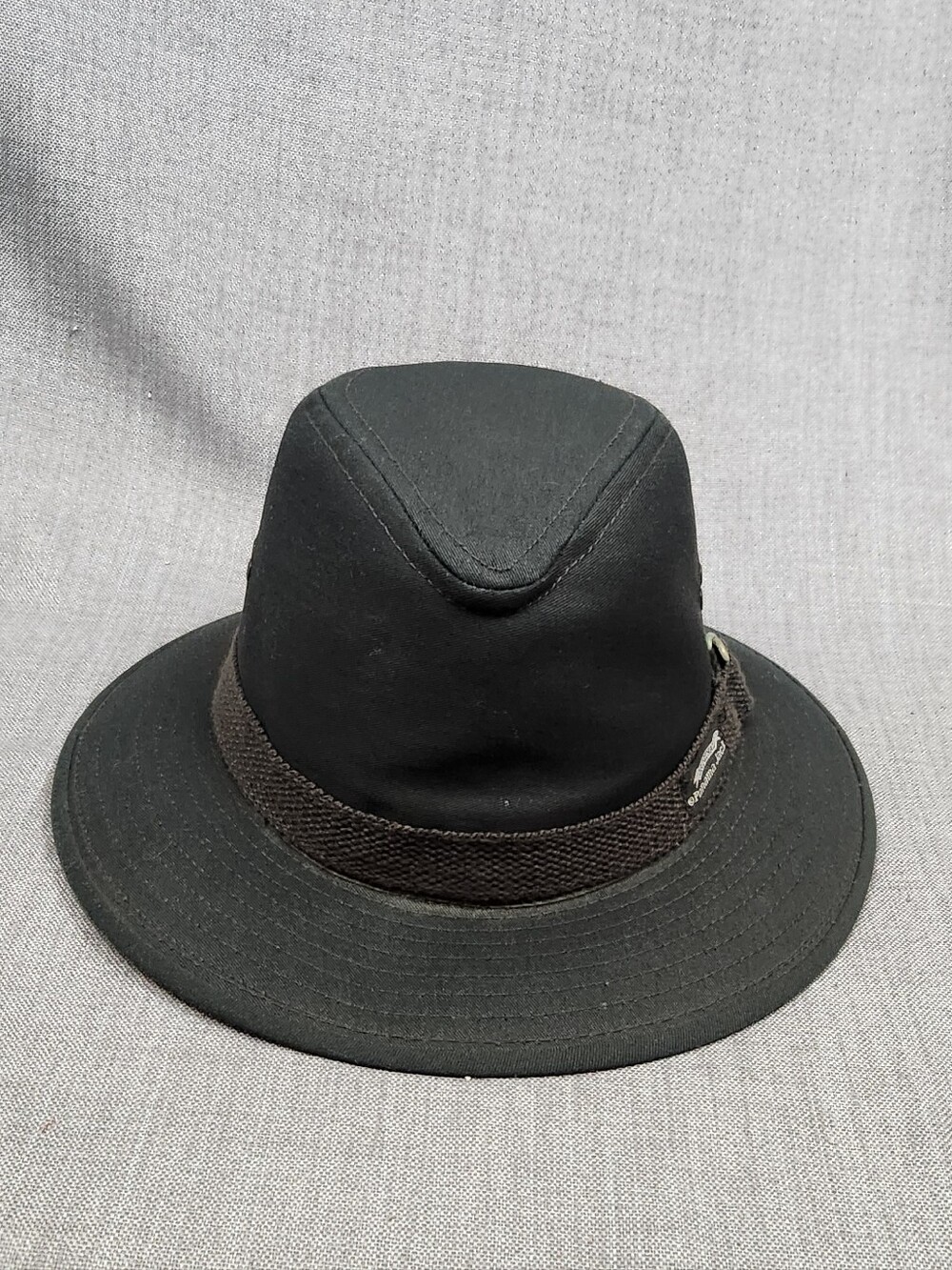 Vintage Panama Jack Black Canvas Safari Style Hat. Medium. Made in USA